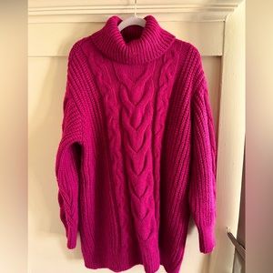 Bulky MNG knit oversized cable sweater